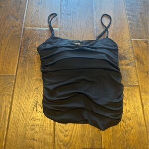 Express Black Ruched Crop Tank